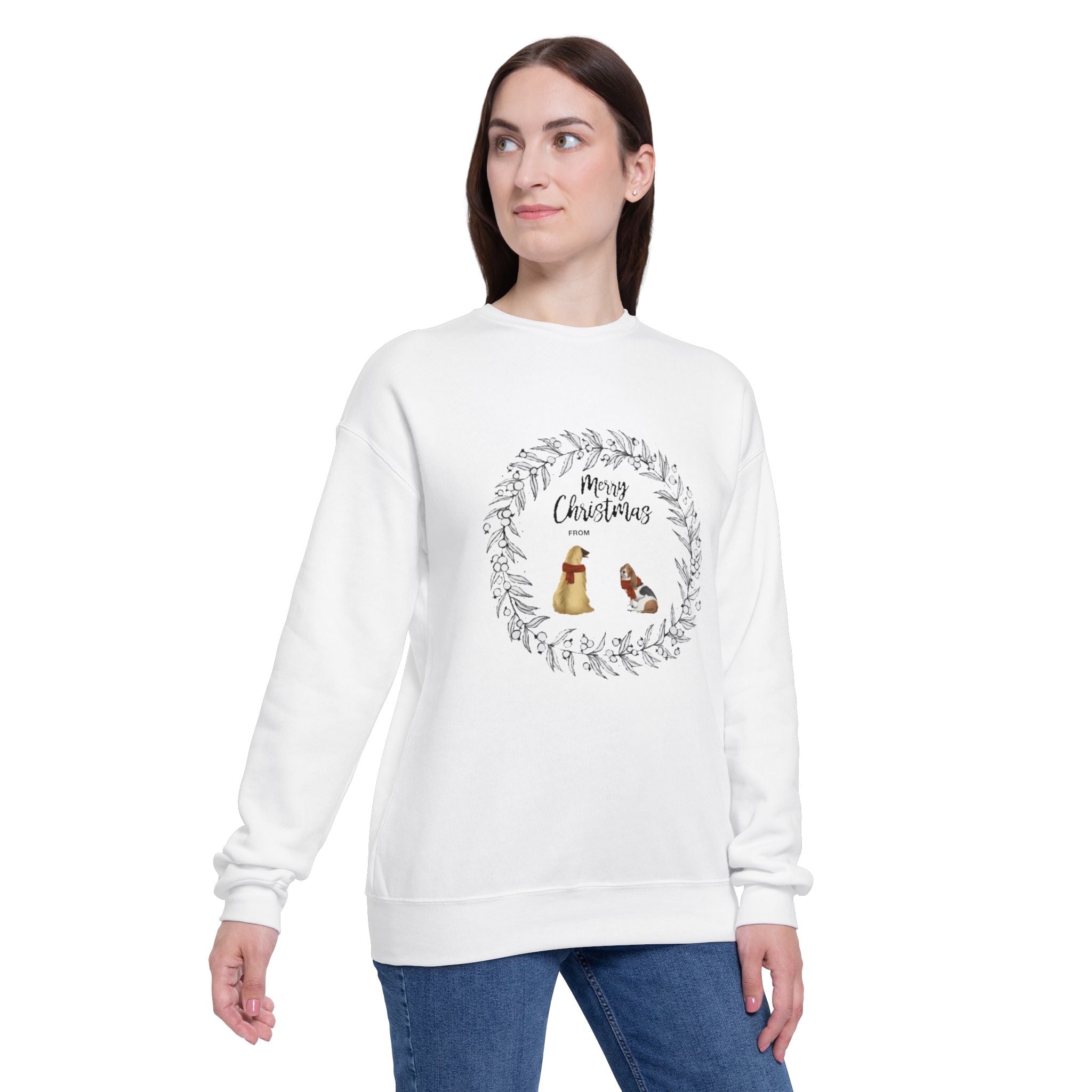 Merry Christmas From Dogs | Unisex Drop Shoulder Sweatshirt